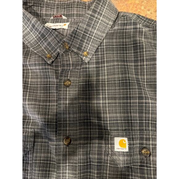 Carhartt Flannel Shirt Rugged Flex Relaxed Fit Workwear Mens 3XL Gray Plaid - Picture 3 of 7